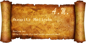 Auspitz Melinda névjegykártya